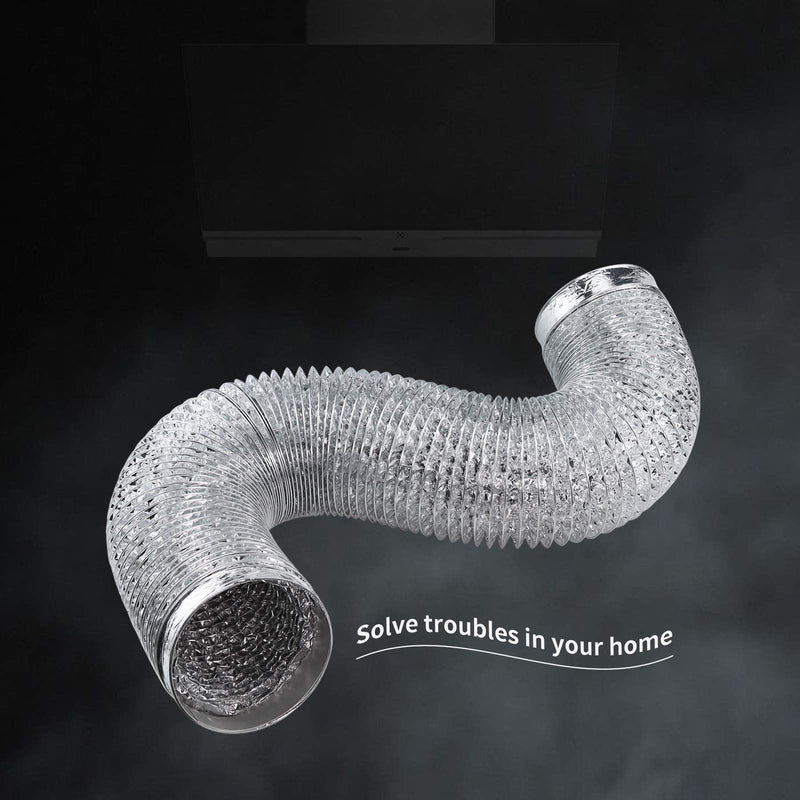 Cenipar Dryer Vent Hose-4 inch Ducting Vent Hose Flexible Aluminum Foil Non-Insulated (4 inch 8 feet) with 2 Clamps 4in-8FT-1PC Silver - NewNest Australia