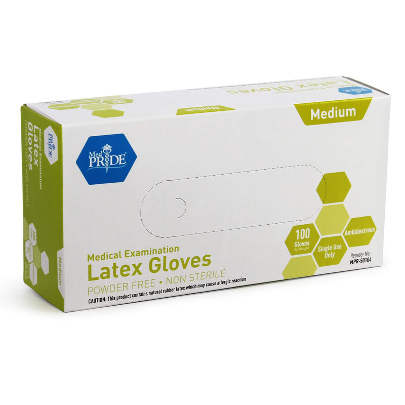 Medpride Medical Examination Latex Gloves| 5 mil Thick, Powder-Free, Non-Sterile, Heavy Duty Exam Gloves Small/100 - NewNest Australia