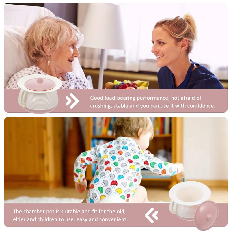 Chamber Pot Potty Urinals Bedpan: Urine Pot with Lid Bedroom Urinal Pee Pot Bucket Bedside Potties Portable Toilet for Adult Elderly Pregnant Children Home Camping Car Travel Pink - NewNest Australia