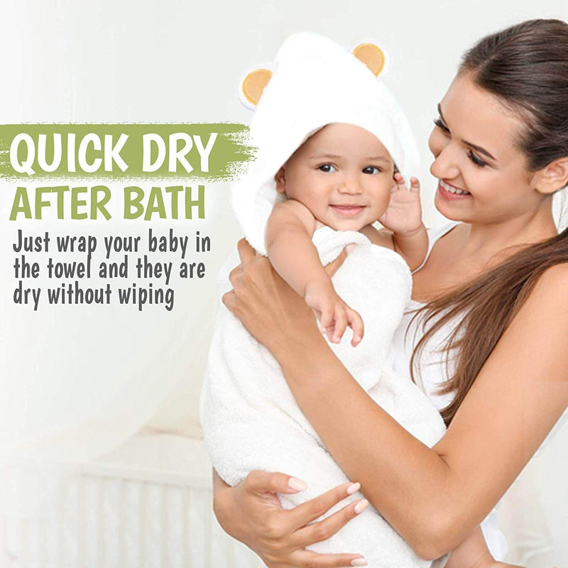 Baby Hooded Towel - Bamboo Baby Towel by KeaBabies - Organic Bamboo Towel - Infant Towels - Large Bamboo Hooded Towel - Baby Bath Towel with Hood for Girls, Babies, Newborn Boys, Toddler (Bear) Bear - NewNest Australia