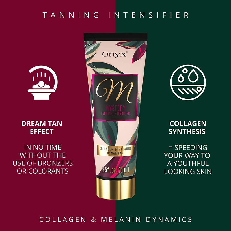 Onyx Mystery Indoor Tanning Lotion Advanced 100X Intensifier Melanin and Collagen Boost Energizing Minerals 100% Natural Origin Oil Blend - NewNest Australia