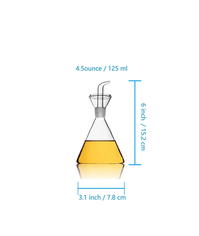 NewNest Australia - HAIZEEN Glass All-Purpose Cruet, Glass Oil Decanter and Cruet (Cone-4 oz, Smooth surface) 4 ounce 