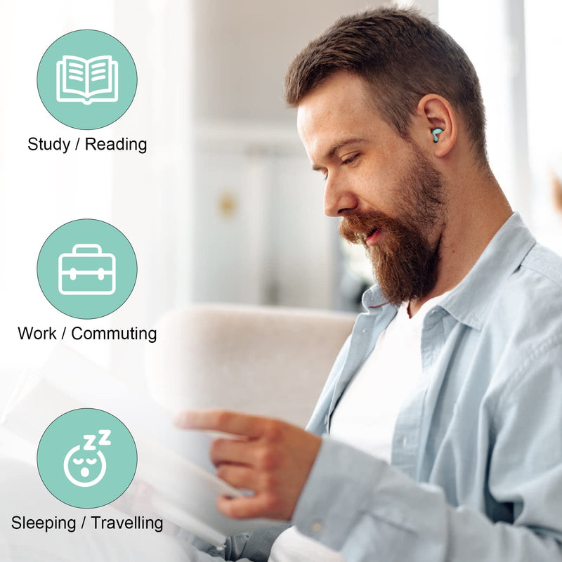 Tnsland Soft Ear Plugs Sleeping, Noise Ear Plugs Comfort Silicone Sleeping Ear Protection Noise Reduction 27 Db, 1 Pair Reusable Washable, Concert Work Learning Travel Black - NewNest Australia