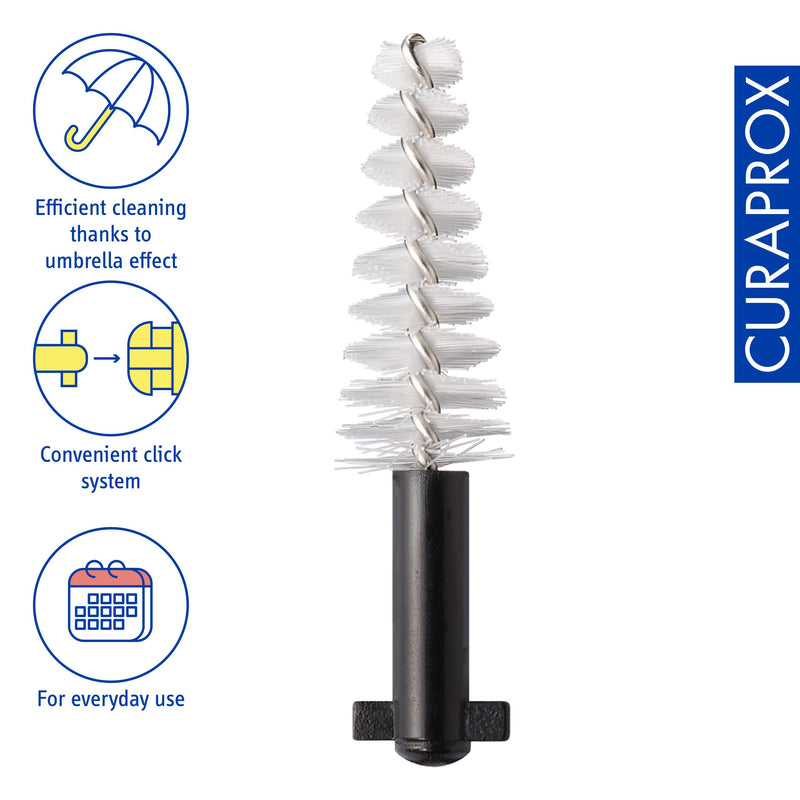 Curaprox interdental brushes CPS 15 regular, refill, 5 pieces, black, conical, 1.8 mm diameter, 5 mm effectiveness, refill pack, without holder, 5 pieces (pack of 1) - NewNest Australia