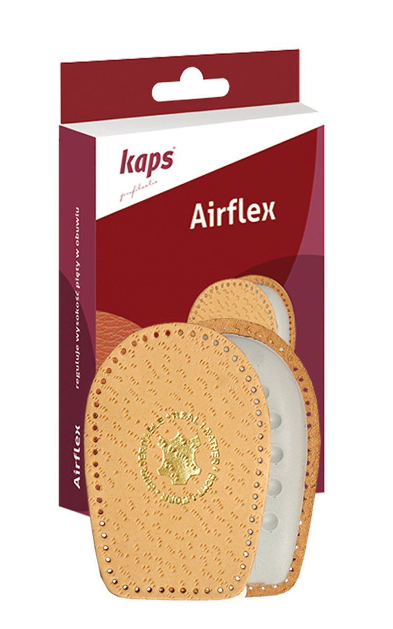 Genuine Leather Heel Support Pad Cup with Foam Cushion, Orthotic Shoe Insoles Inserts for Men and Women, Kaps Airflex, Various Sizes Women / 5-7 UK / 38-40 EUR / 1 Pair - NewNest Australia