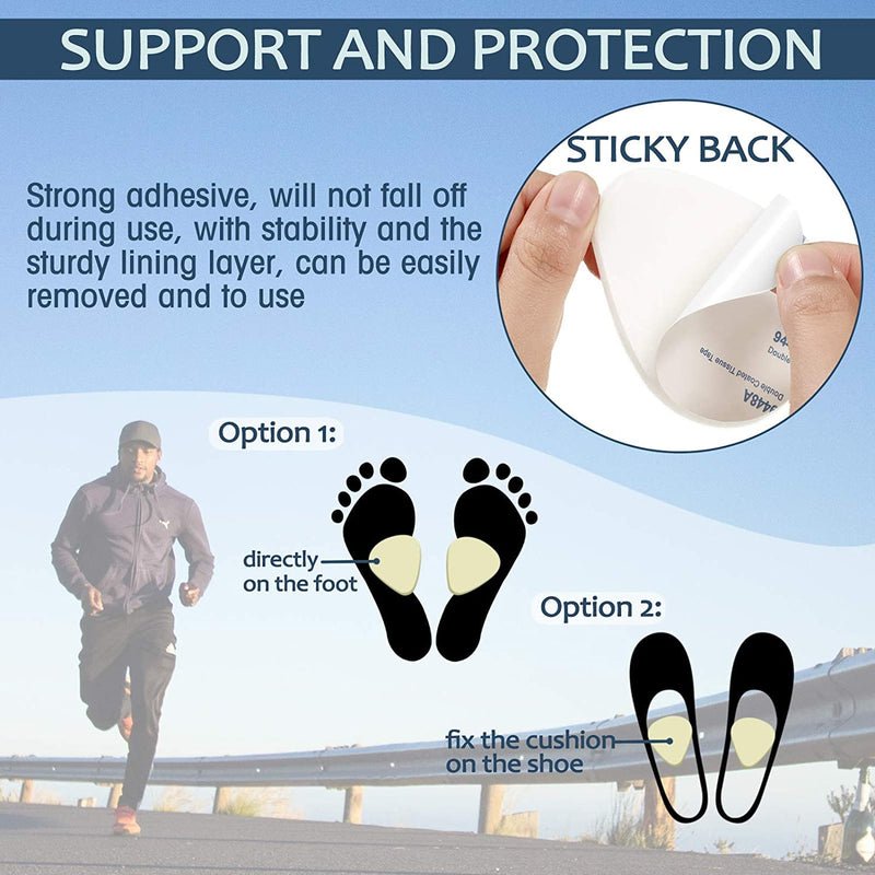 YWINETO Metatarsal Pads,Metatarsal Felt Feet Pads Insert Ball of Foot Cushion Pain Relief Forefoot Support Adhesive Foam Pad for Men Women 1/4 Inch Thick 10 Pairs - NewNest Australia