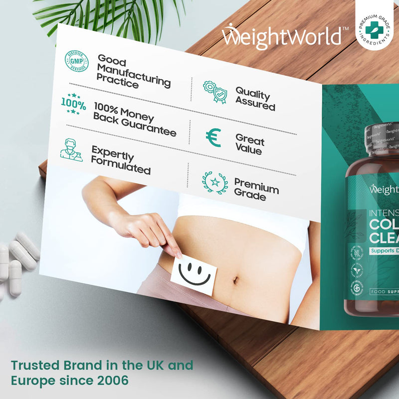 Intensive Colon Cleanse - 10 Days Program (60 Capsules) - 12 Active Ingredients Like Psyllium Husk, 10 Billion Gut Bacteria, Prebiotic Fibre - Natural & Vegan Colon Supplement - Gluten Free - NewNest Australia