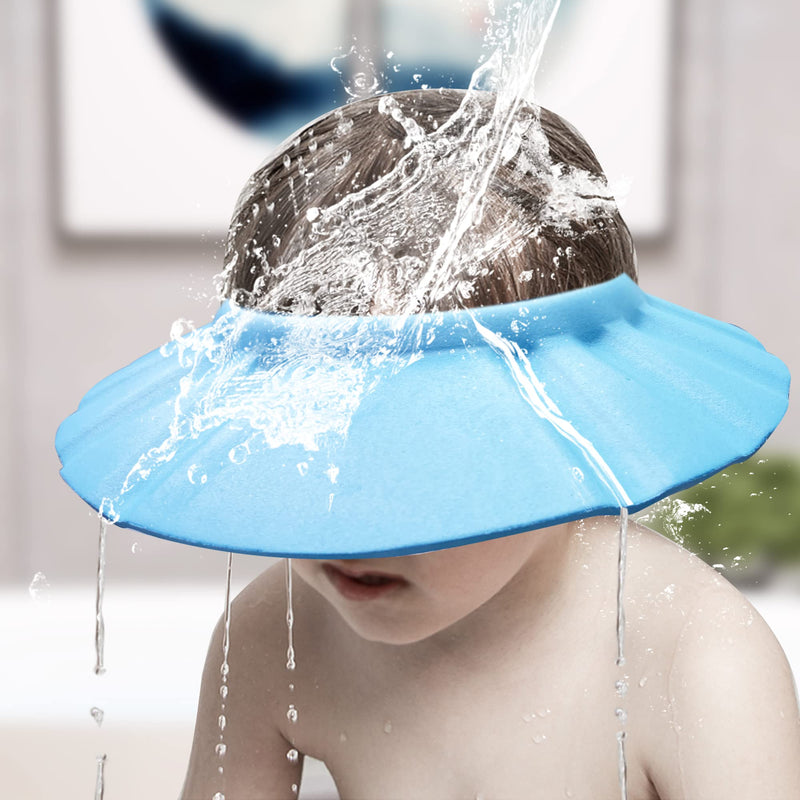 Baby Shower Cap Soft Adjustable Baby Bath Head Cap Visor for Washing Hair Shower Bathing Protection Bath Cap for Toddler, Baby, Kids, Children blue - NewNest Australia