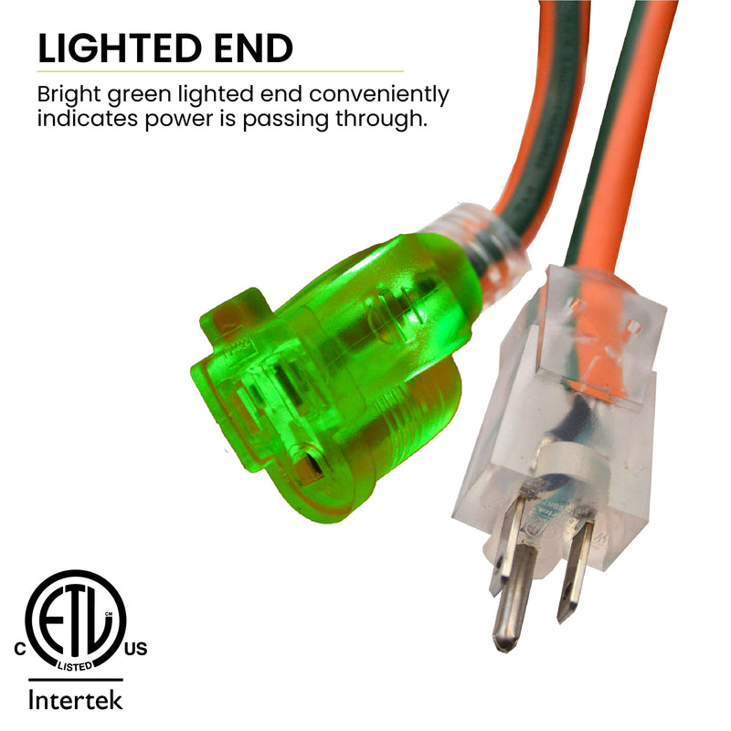 Go Green Power Inc. GG-13708 16/3 8' Heavy Duty Extension Cord-Orange, 8 Ft Orange - NewNest Australia