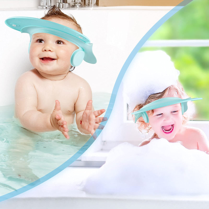Children Bath Shower Cap Baby Shampoo Shower Cap Bath Visor Shampoo Bathing Hat Hair Washing Shield Prevent Shampoo into The Eyes and Ears for Toddlers Kids Infants (Blue) Blue - NewNest Australia