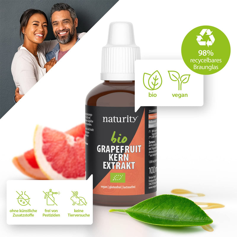 NATURITY organic grapefruit seed extract, 1200 mg bioflavonoids/100 ml, certified organic quality, vegan and made in Germany, easy and clean to use 100 ml (pack of 1) - NewNest Australia