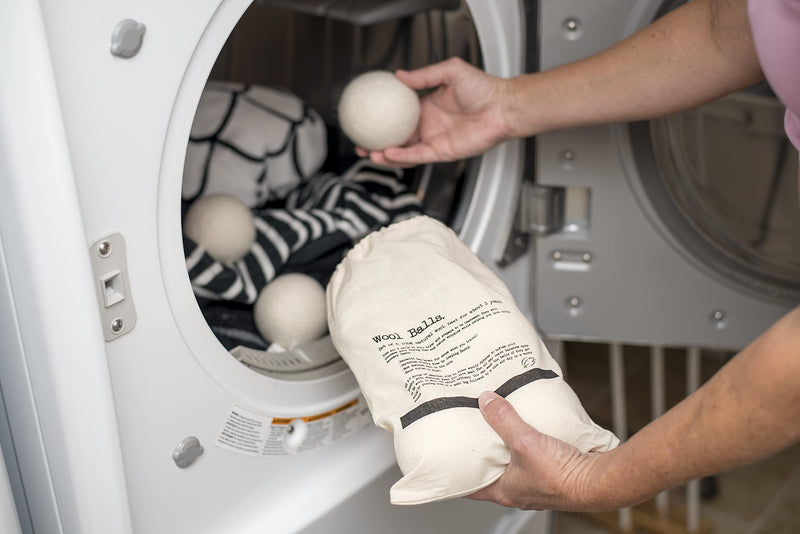Molly's Suds Wool Dryer Balls | XL, Premium Organic Fabric Softener, Hypoallergenic, Hand-Felted, Reusable, Reduce Drying Time | Black, Set of 6 - NewNest Australia
