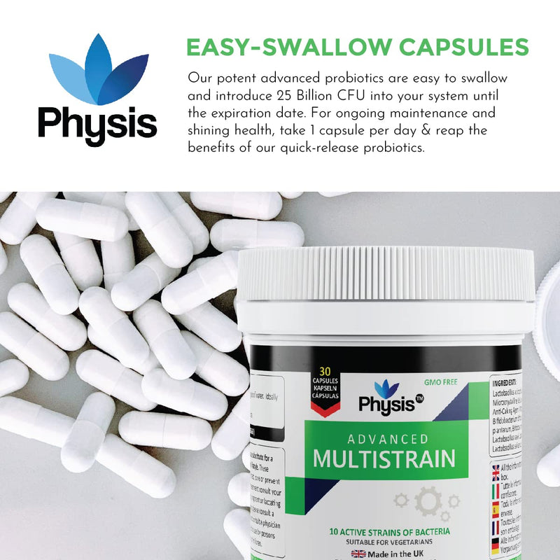 PHYSIS Advanced Probiotics | 10 Capsules (5 Day Antibiotic Treatment) | 25 Billion CFU Probiotic | Bloated Stomach Relief Tablets | Probiotics for Gut & Digestion | Probiotics for Women & Men 10 Count (Pack of 1) - NewNest Australia