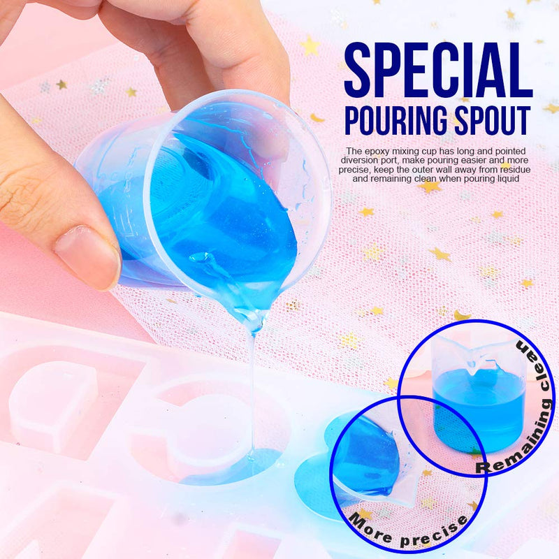 50ml/1.7oz Epoxy Mixing Cups, LEOBRO 38PCS Graduated Epoxy Resin Cups, Resin Mixing Cups, Beaker, Pouring Cup, Plastic Measuring Cup for Resin, Epoxy, Acrylic Paint, with 40 PCS Wood Craft Sticks - NewNest Australia