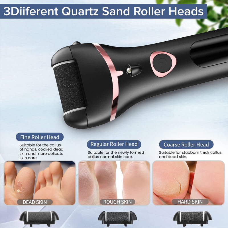 Electric Callus Remover, Banral Foot File, Electric Rechargeable, 10 In 1 Foot Care Pedicure Set, Dead Skin Remover For Feet, Foot File Electric With 3 Rollers, 2 Speeds - NewNest Australia