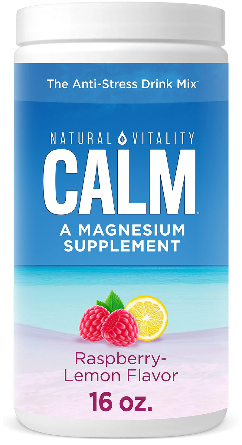 Natural Vitality Calm #1 Selling Magnesium Citrate Supplement, Anti-Stress Magnesium Supplement Drink Mix Powder- Raspberry Lemon, Vegan, Gluten Free and Non-GMO (Package May Vary), 16 oz 113 Servings - NewNest Australia