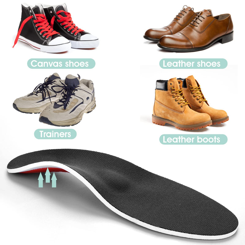 Wllhyf Arch Support Orthopedic Shoe Insoles, Shock-Absorbing Insoles, Comfortable Replacement Insoles For Men, Women, Flat Feet, Plantar Fasciitis, Relieve Foot Pain (Men Eu 40.5-46) - NewNest Australia
