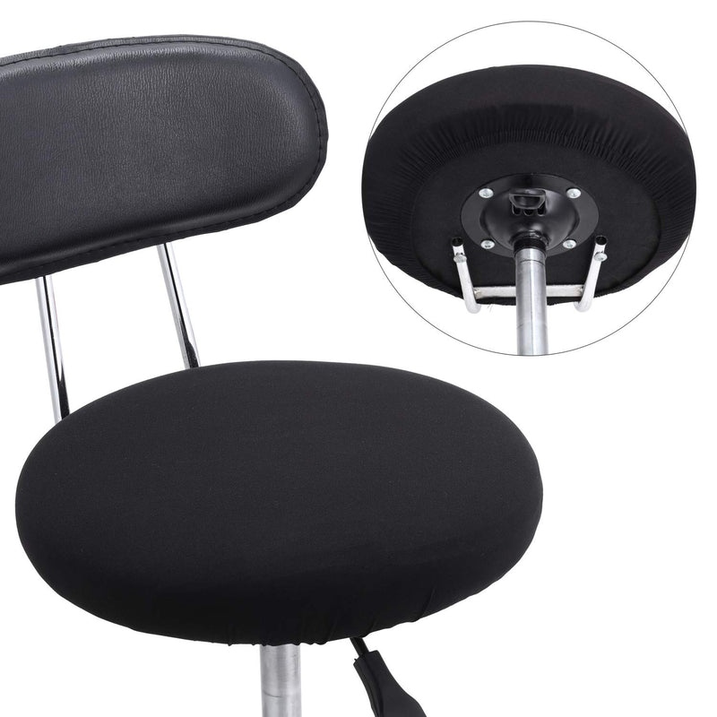 NewNest Australia - Tatuo 4 Pieces Round Bar Stool Covers Washable Stool Cushion Slipcover Elastic Bar Chair Covers for 14-17 Inch Chair (Black) Black 