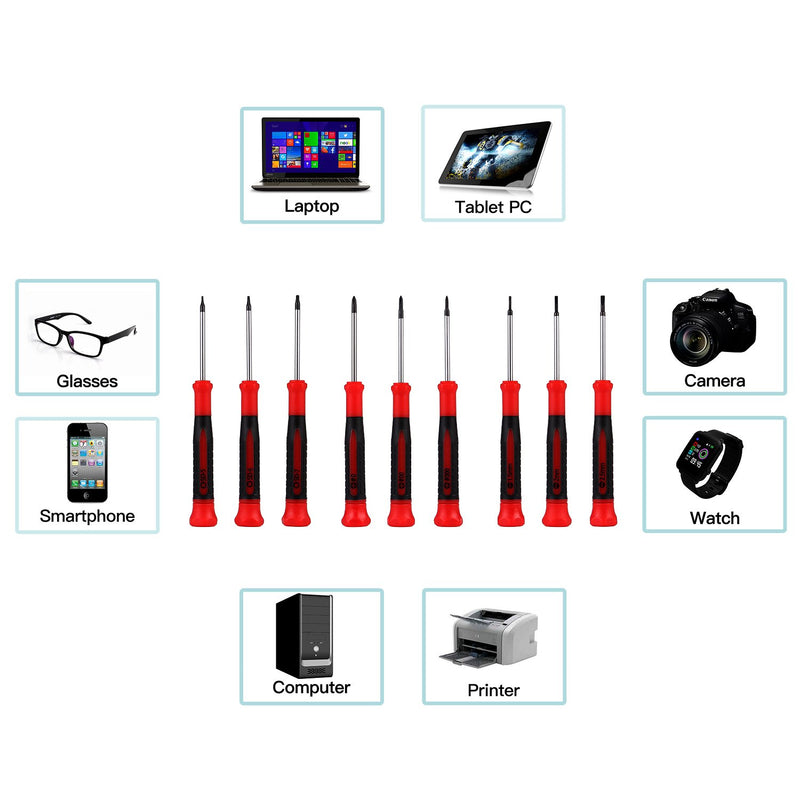 Best Choice 9-Piece Precision Screwdriver Set | Phillips, Flat and Torx Star - NewNest Australia