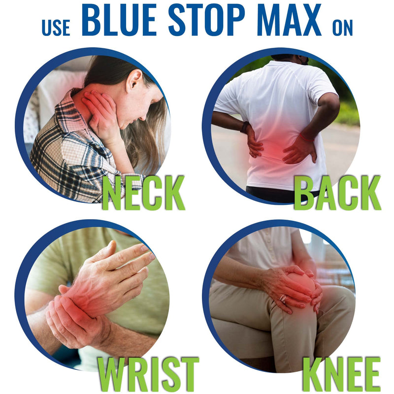 Blue Stop Max Massage Gel and Muscle Rub Made with Aloe Vera, Emu Oil, and Menthol - Provides Muscle, Joint, and Body Ache Relief - Non-Greasy for Everyday Relief - 16 Oz Pump Bottle 1 - NewNest Australia