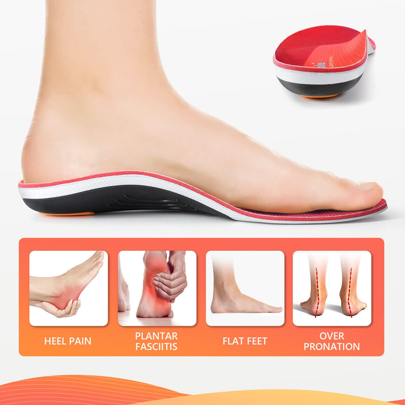 PCSsole Arch Support Insoles, Plantar Fasciitis Insoles for Flat Feet, Orthotic Inserts for Heel Pain, Metatarsalgia, Pronation, Foot Pain Relief for Men and Women Men(8.5-9)280mm - NewNest Australia