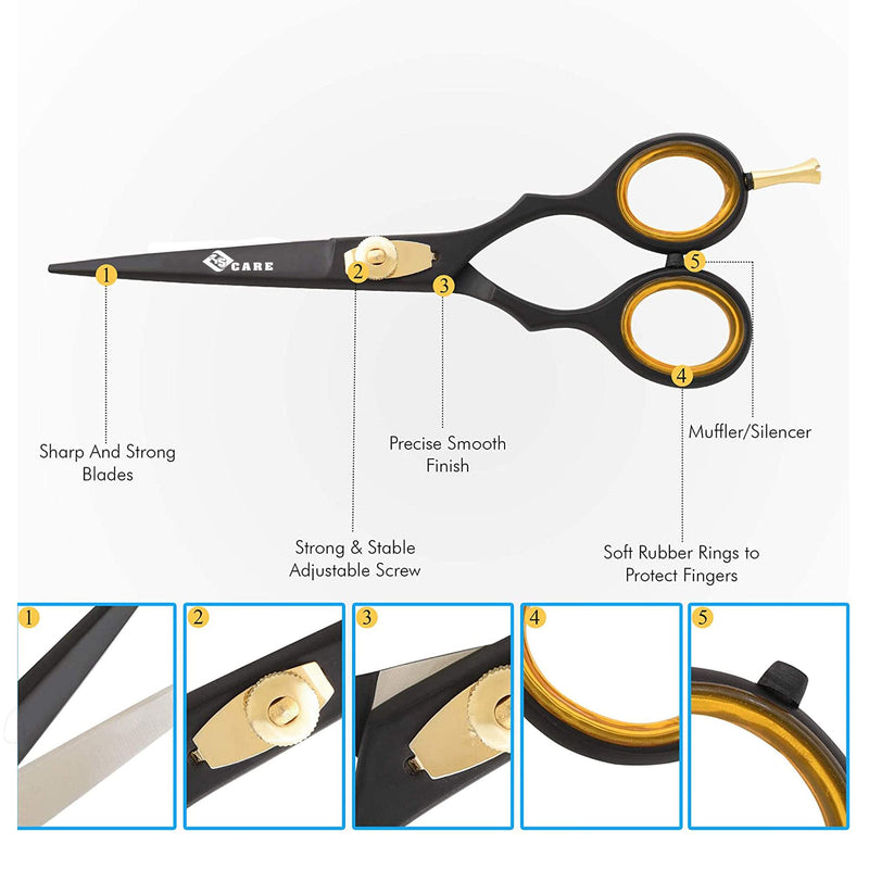 Professional Hairdressing Scissors, Japanese Stainless Steel Salon Scissors - 16.5cm - Fine Adjustable Tension Screw - Premium Hair Cutting Scissors (Straight 6.5") Straight 6.5" - NewNest Australia