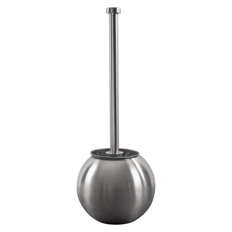 Bath Bliss Globe Shape Weighted Bottom Toilet Brush & Holder Set, Hygienic Rust Resistant, Heavy Duty Brush, Stainless Steel Silver - NewNest Australia