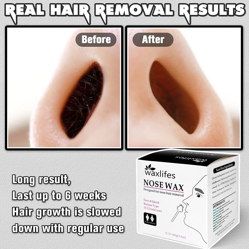 Nose Hair Wax Nose Wax Kit Hair Removal Set For Men And Women 100 G Nose Hair Wax, 20 Safe Tip Applicators, 10 Containers And 10 Mustache Stencils Safe, Easy, Fast - NewNest Australia