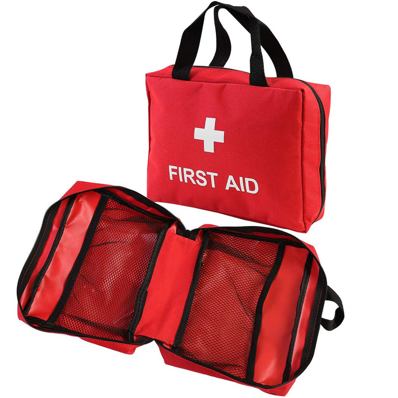 Aoutacc Empty First Aid Bag, Nylon Compact and Lightweight First Aid Kit for Emergency at Home, Office, Car, Outdoors, Boat, Camping, Hiking(Bag Only) (2 Pack Red With Handles) 2 Pack Red With Handles - NewNest Australia