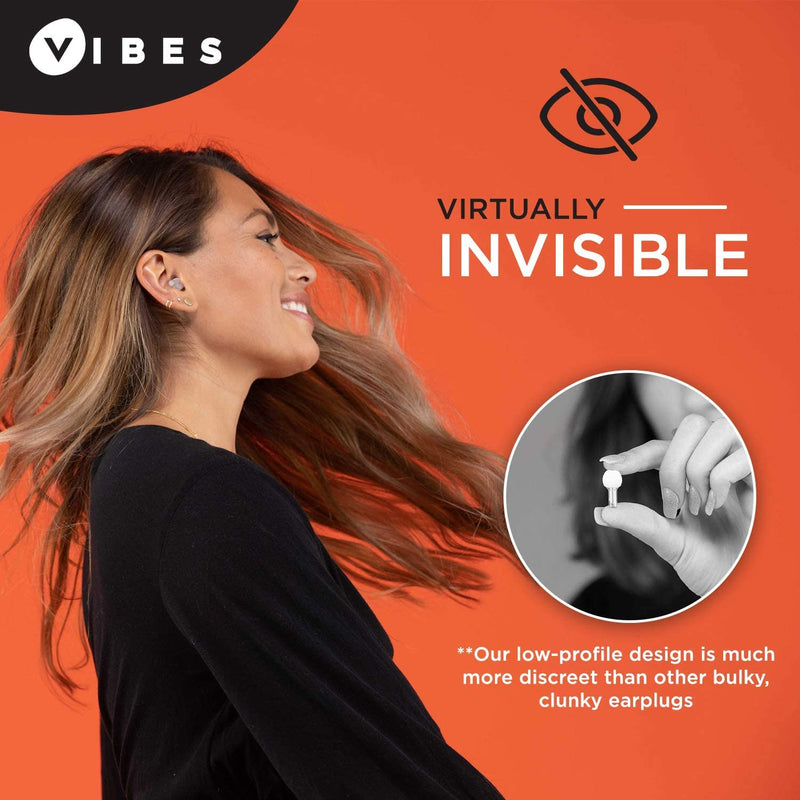 Vibes High-Fidelity Earplugs - Invisible Ear Plugs for Concerts, Musicians, Motorcycles, Airplanes, Raves, Work Noise Reduction, Hearing Protection - Fits Small Medium Large - As Seen On Shark Tank - NewNest Australia