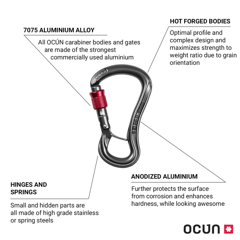 Ocun Condor HMS Screw Carabiner for Rock Climbing, Belaying and Rappelling - NewNest Australia