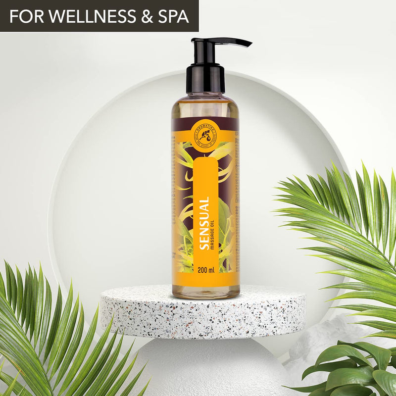 Sensual Massage Oil 200 Ml - 100% Natural Ylang Ylang Oil & Jojoba Oil - Wonderful Fragrance - Sensual Partner Massage - Natural Cosmetics - Massage Oils For Excitement - NewNest Australia