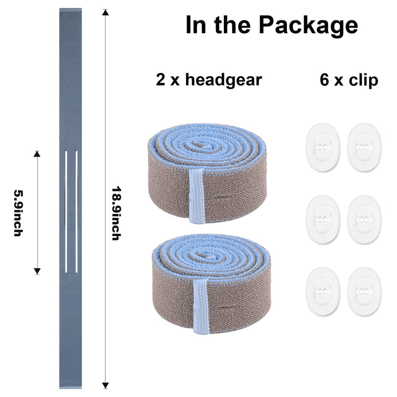 Upgraded Airfit P10 Headgear CPAP, 2-Pack Replacement Headgear Compatible with ResMed Airfit P10 Nasal Pillow CPAP Mask Straps Included 2 Elastic Straps and 6 Adjustment Clips, Blue - NewNest Australia