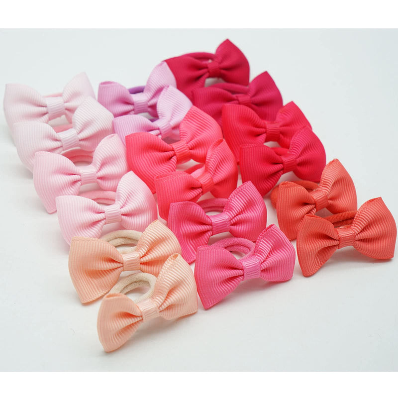 80PCS Tiny Hair Ties With Bows Baby Bows Rubber Bands Hair Ties Soft Elastics Ponytail Holders Hair Accessories for Infants Toddlers Baby Girls Style 1 - NewNest Australia