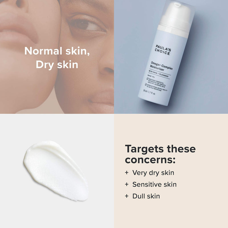 Paula's Choice Omega + Complex Moisturiser - Hydrating Night Cream for Dehydrated Skin - Nourishing & Soothing for Face - with Shea Butter & Ceramides - Normal to Very Dry Skin - 50 ml - NewNest Australia