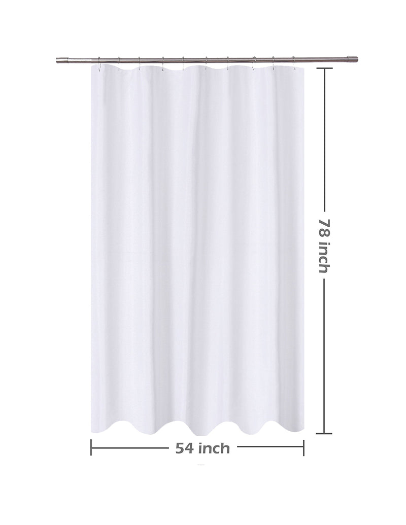 N&Y HOME Fabric Shower Curtain Liner 54 x 78 inches Bath Stall Size, Hotel Quality, Washable, Water Repellent, White Spa Bathroom Curtains with Grommets, 54x78 54"x78" - NewNest Australia