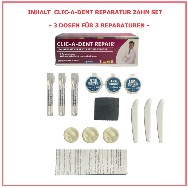 CLICADENT repair set for broken dentures: patented procedure for broken dentures developed by a dentist - NewNest Australia