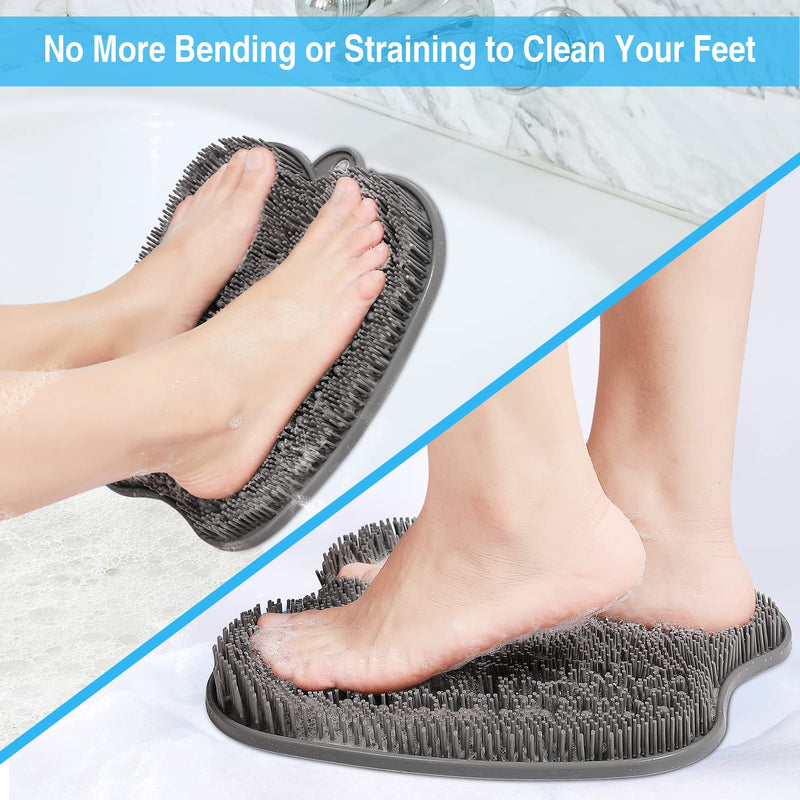 HONYIN Larger Shower Foot Scrubber, Foot Cleaner Massager Mat with Non-Slip Suction Cups - Cleans, Exfoliation, Massages Your Feet Without Bending, Foot Circulation & Relieve Tired Feet Gray - NewNest Australia