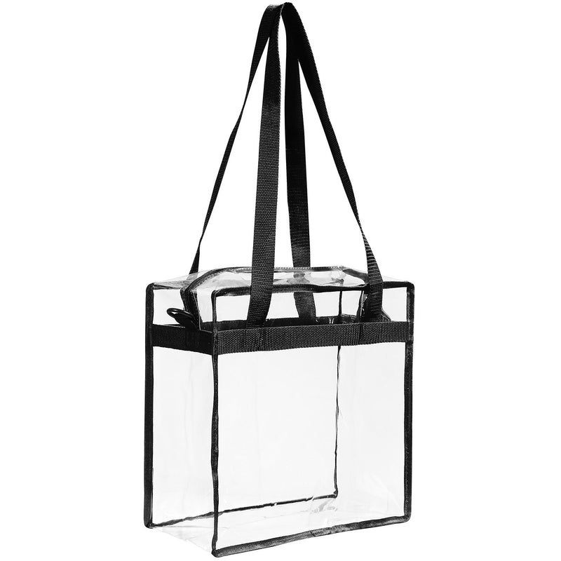 BAGAIL Clear bags Stadium Approved Clear Tote Bag with Zipper Closure Crossbody Messenger Shoulder Bag with Adjustable Strap Black - NewNest Australia