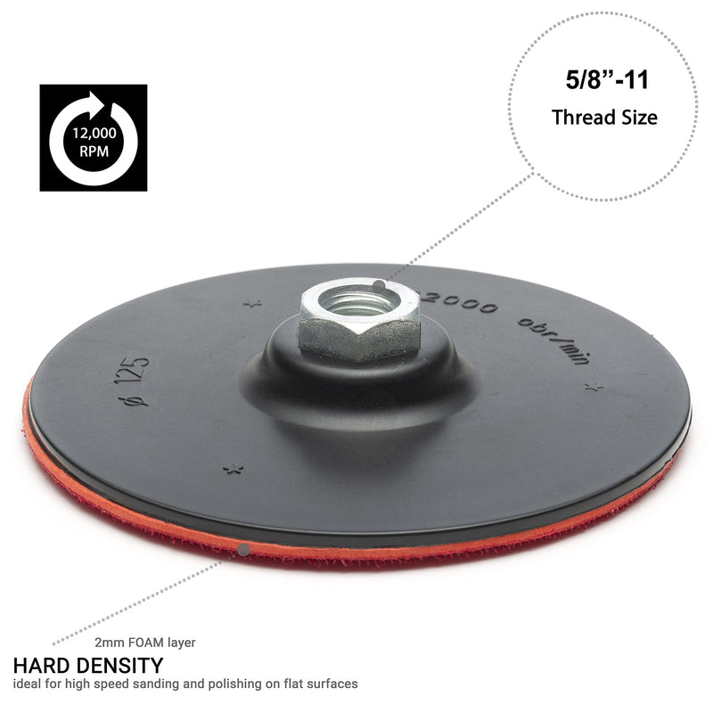 Glass Polish 12630 Rotary Backing Pad with Hook and Loop Fastener | 5/8''-11 Thread | Ø 6 inch - NewNest Australia