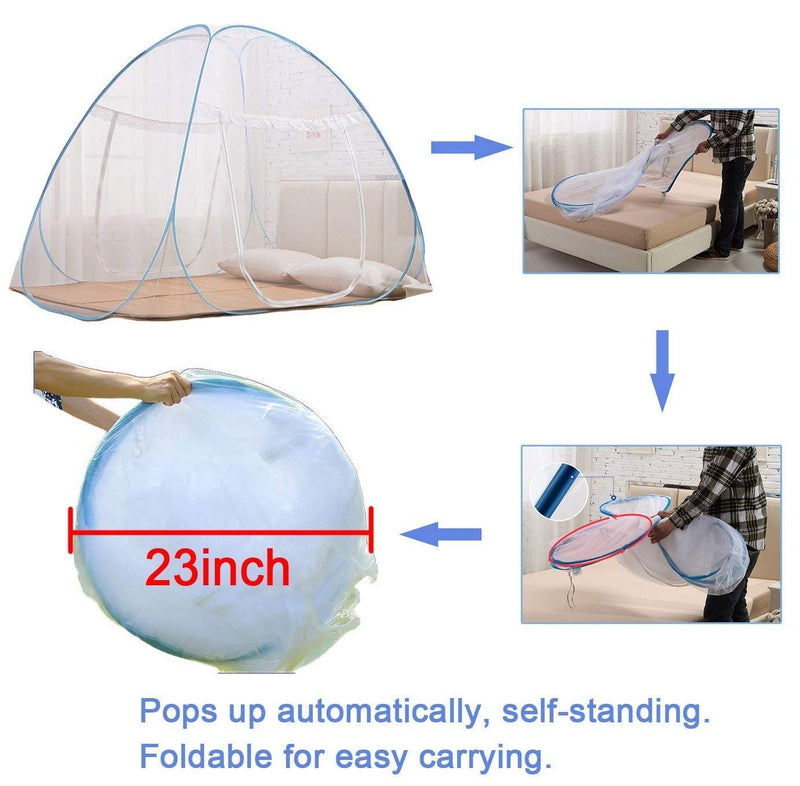 NICE PURCHASE New Portable Folding Mosquito Net Tent Freestand Bed 1 or 2 Openings (1.0m(75 by 38 inches LxW)) 1.0m(75 by 38 inches LxW) - NewNest Australia