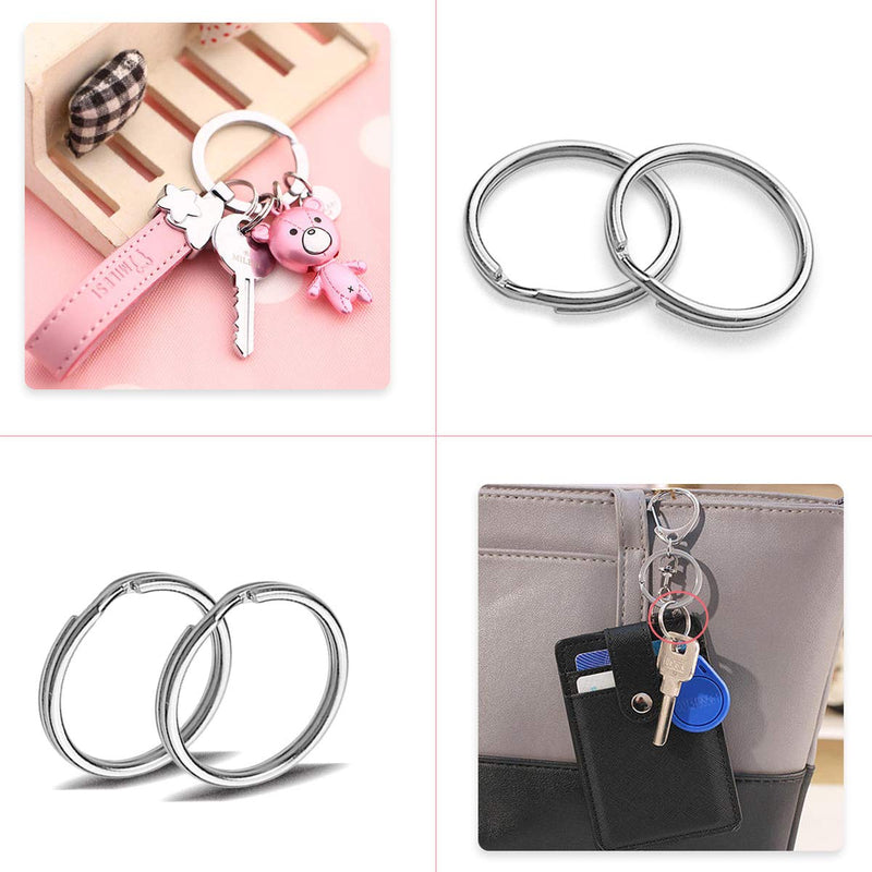 100 Pcs Split Ring, Small Key Rings Bulk Split Keychain Rings DIY Craft Metal Keychain Connector Accessories (12mm) 12mm - NewNest Australia