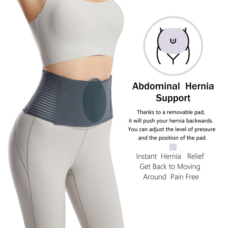 Umbilical Hernia Belt for Men and Women - Hernia Support for Men with 2 Compression Pad (inguinal, femoral, incisional) - Abdominal Binder Post Surgery and Postpartum （L/XL） L/XL - NewNest Australia