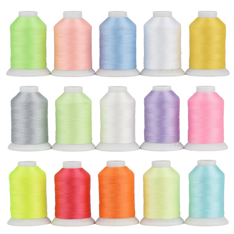 Simthread Embroidery Machine Thread Glow in The Dark Thread (15 Colors 550 Yards)… 15Colors 550Yards - NewNest Australia