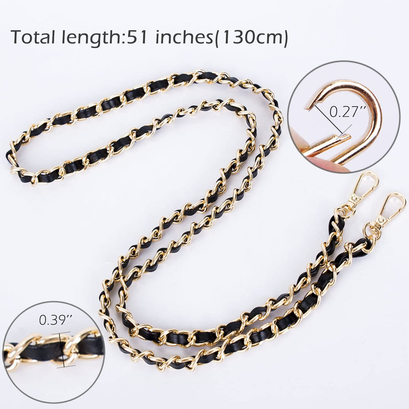 VanEnjoy Purse Chain Strap with Tassel - Microfiber Leather - Replacement for Shoulder Crossbody Straps for Handbag Black L-gold Chain With Tassel - NewNest Australia