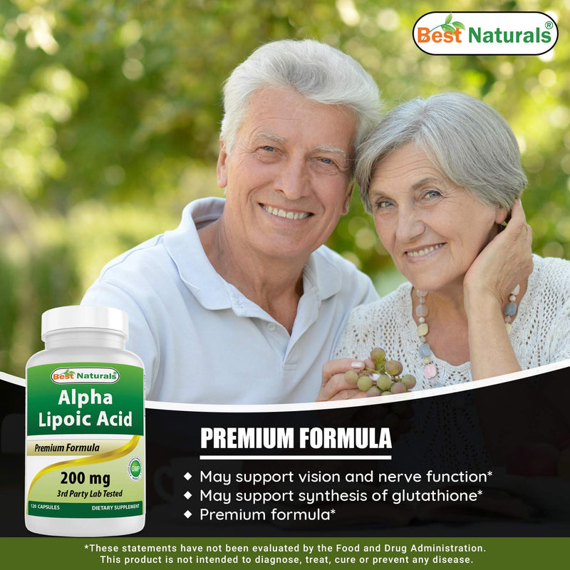 Best Naturals Alpha Lipoic Acid 200 Mg 120 Capsules 120 Count (Pack of 1) - NewNest Australia