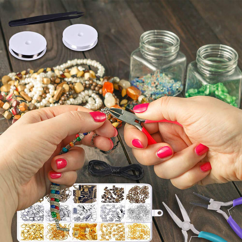 Anezus Jewelry Repair Kit with Jewelry Pliers, Jewelry Making Tools, Beading String and Jewelry Making Supplies for Jewelry Repair, Jewelry Making and Beading - NewNest Australia