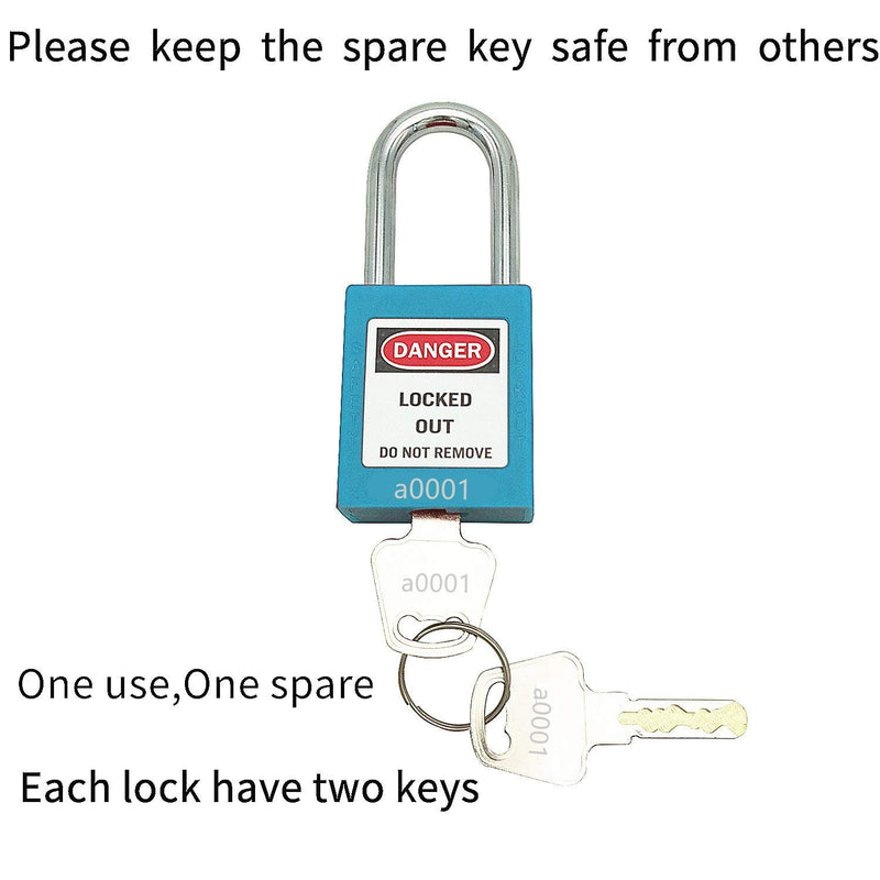 Lockout Tagout Lock 5pcs Set Loto Product Safety Padlocks for Lock Out Tag Out Stations and Devices (Blue, Key Alike) Blue - NewNest Australia