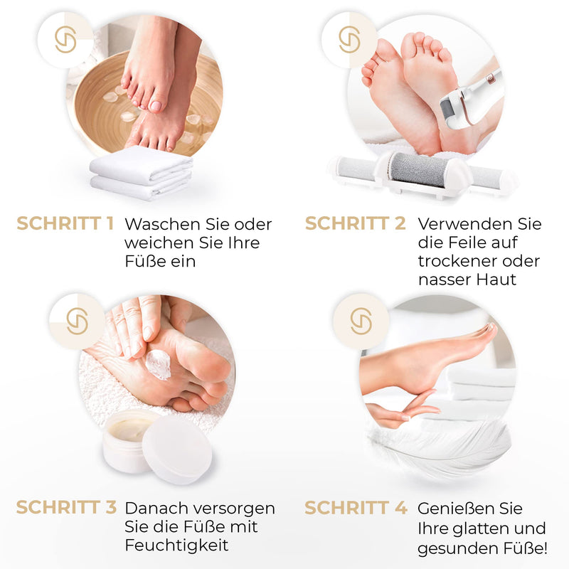 Essy Electric Callus Remover Test Winner with 5 Replacement Rollers Callus Removal Electric Callus Remover Foot Care Device Pedicure Set Electronic Foot Care Callus File (White) 10 Piece Set - NewNest Australia