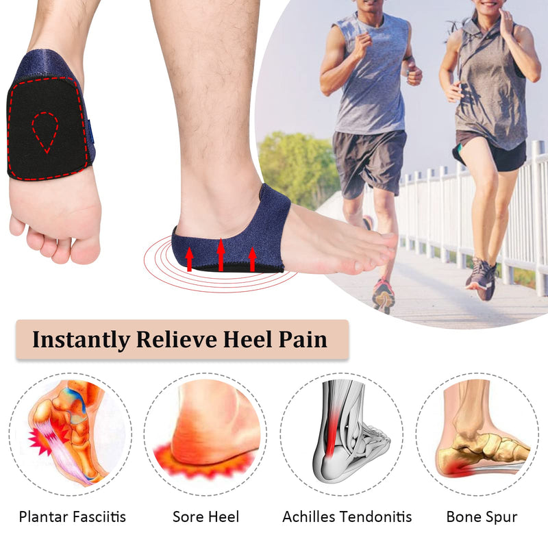Heel Protectors, 4 PCS Heel Cushion, Heel Sleeves with Soft Silicone Gel Pad, New Material, Heel Cups, Adjustable Heel Pads for Plantar Fasciitis, Heel Pain Relief, for Men and Women. (Blue) Adjustable, Blue - NewNest Australia